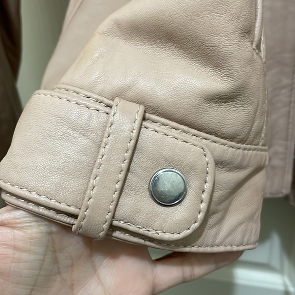 Cole Haan nude color leather jacket (sz 0X) - Picture 7 of 13